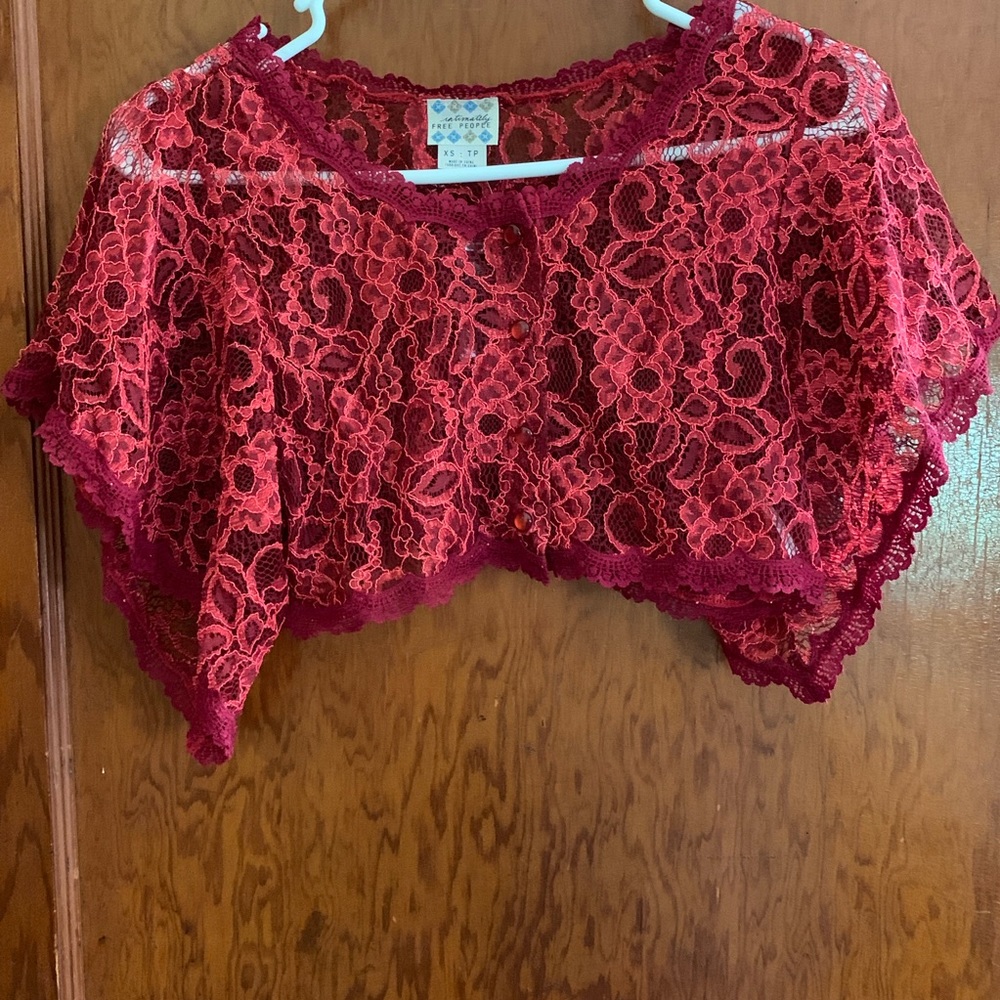 New Free People Intimately XS Lace Shrug w/buttons